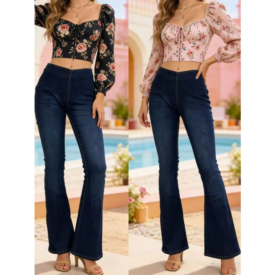 High-Waisted Flare Jeans Apparel and Accessories