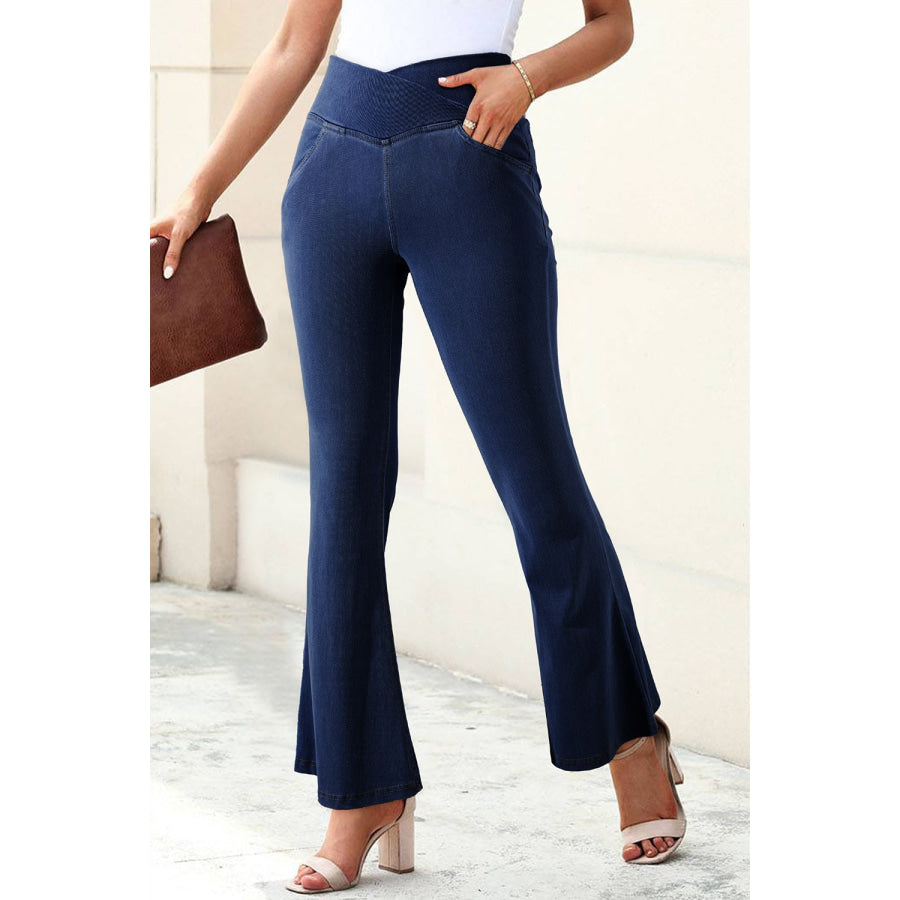 High-Waisted Flare Jeans Apparel and Accessories