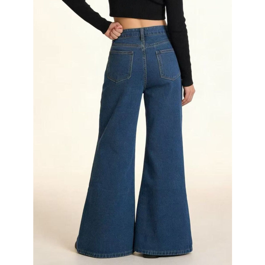 High-Waisted Flare Leg Jeans Apparel and Accessories