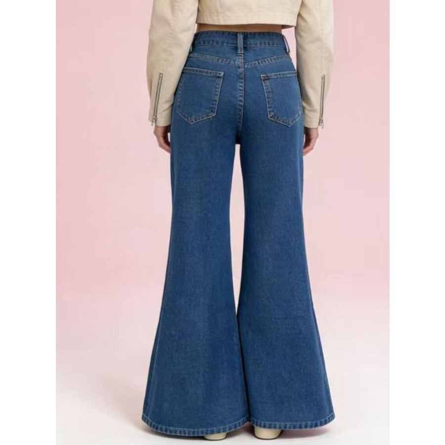 High-Waisted Flare Leg Jeans Apparel and Accessories