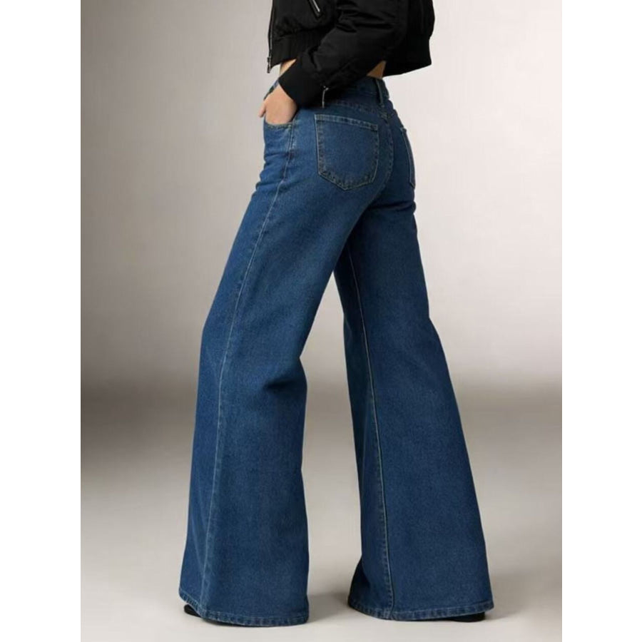 High-Waisted Flare Leg Jeans Apparel and Accessories