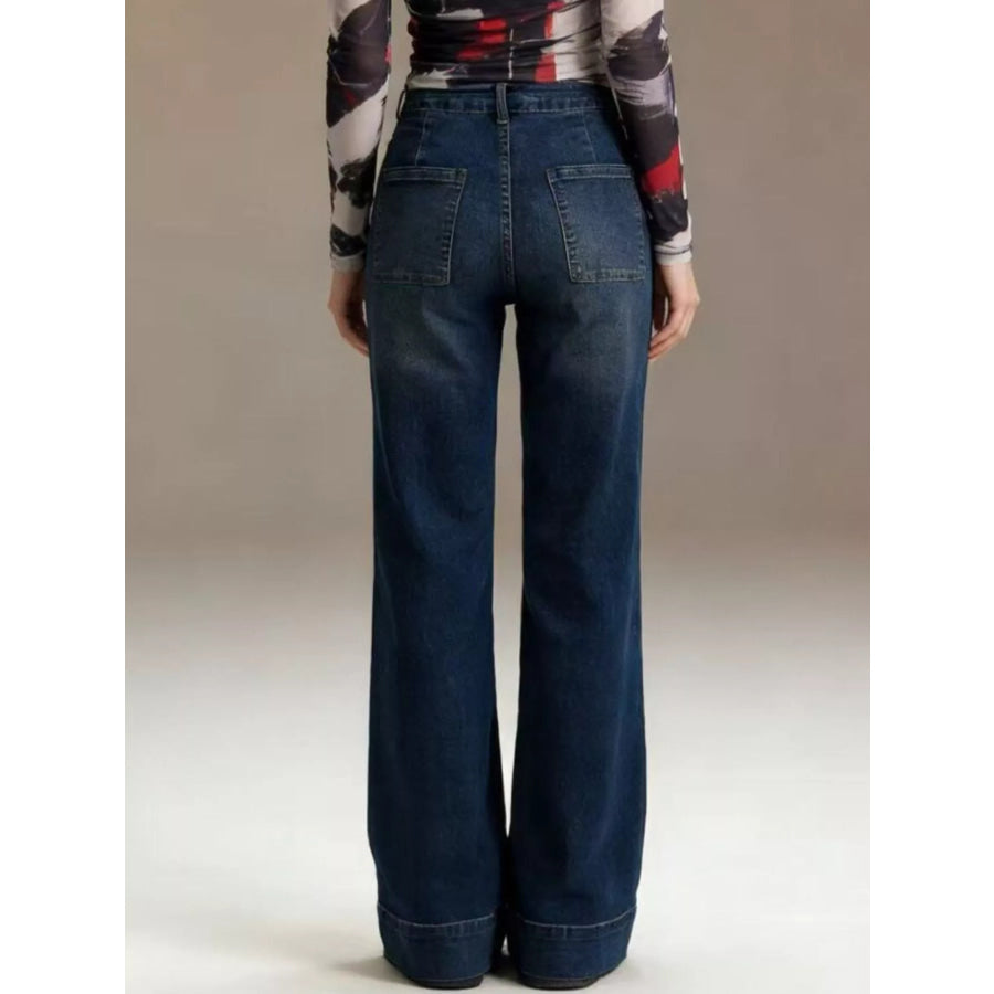 High-Waisted Flare Leg Jeans Apparel and Accessories