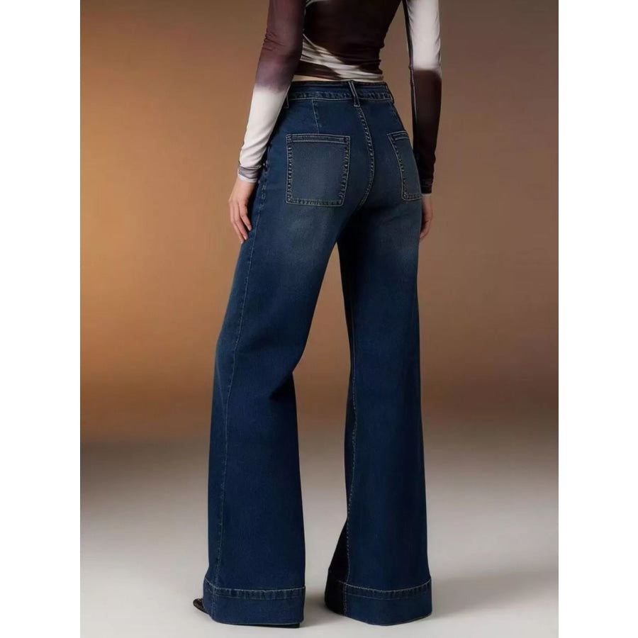 High-Waisted Flare Leg Jeans Apparel and Accessories