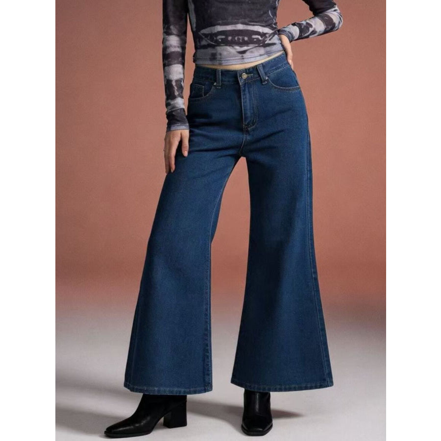 High-Waisted Flare Leg Jeans Apparel and Accessories