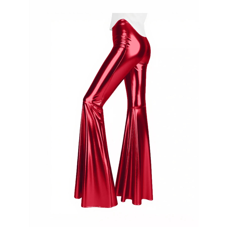 High-Waisted Flare Pants Scarlet / S Apparel and Accessories