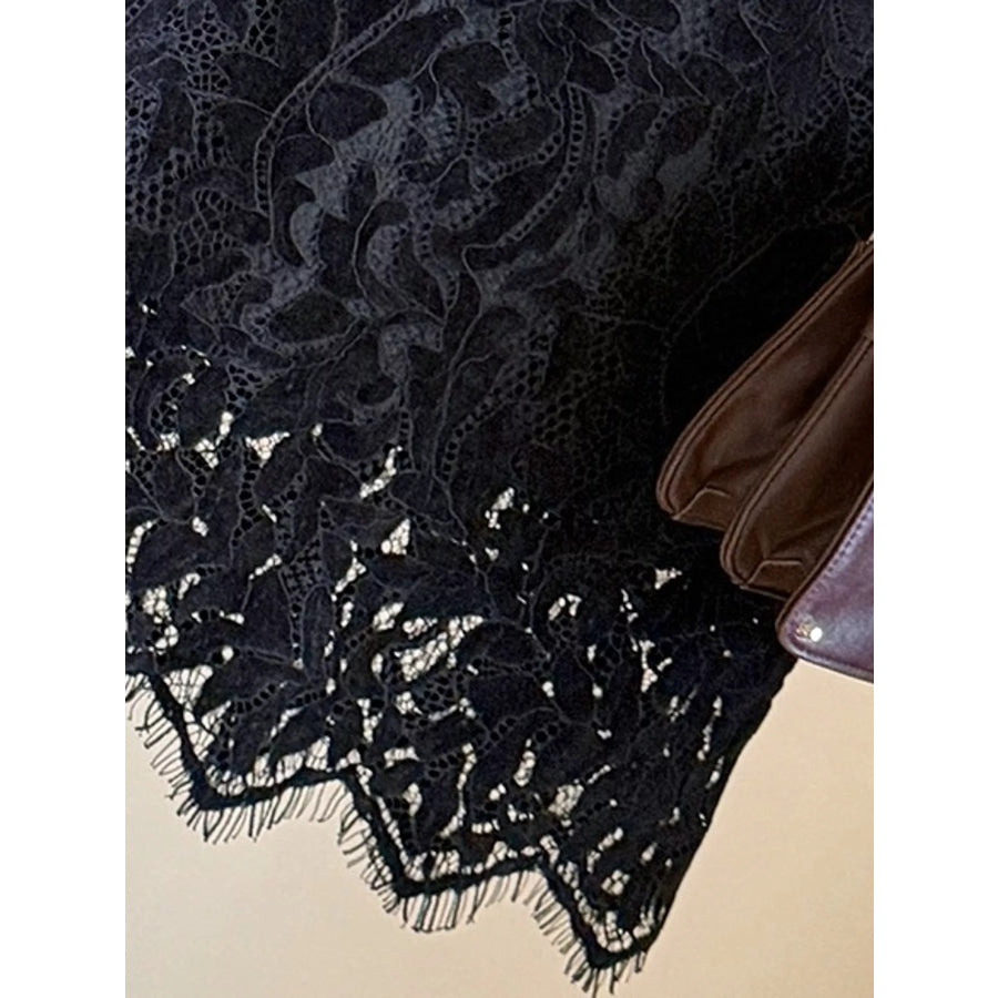 High-Waisted Lace Skirt Apparel and Accessories