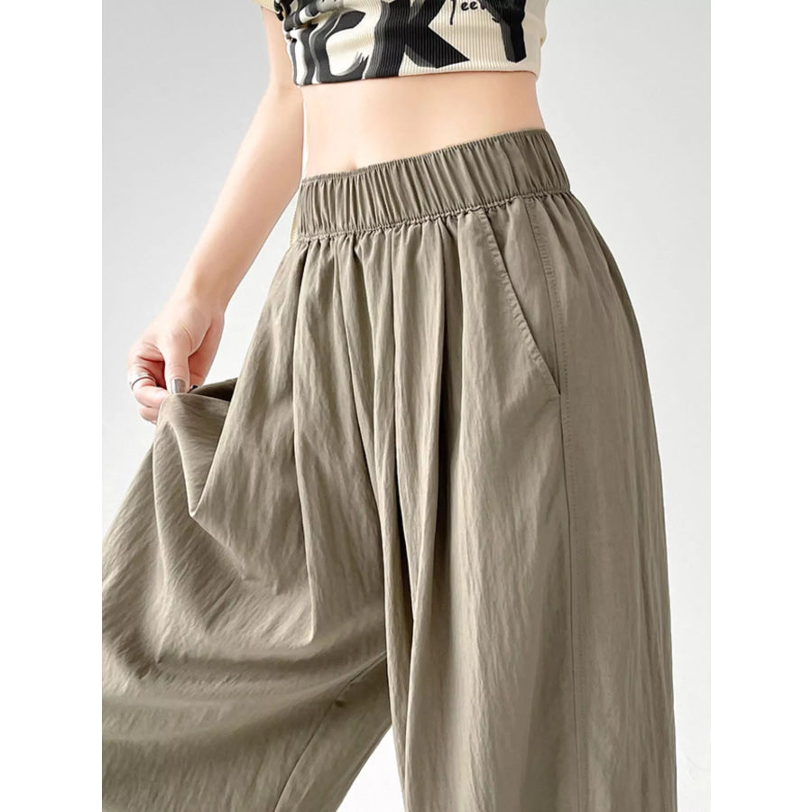 High-Waisted Loose Fit Wide-Leg Casual Pants Apparel and Accessories