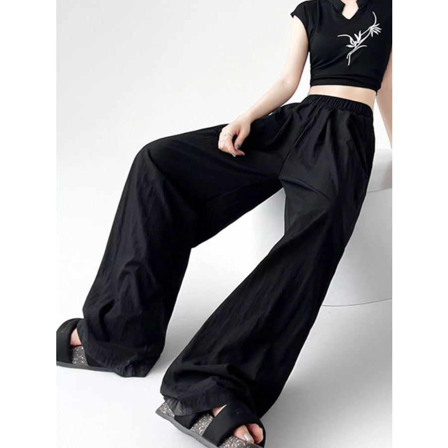 High-Waisted Loose Fit Wide-Leg Casual Pants Apparel and Accessories
