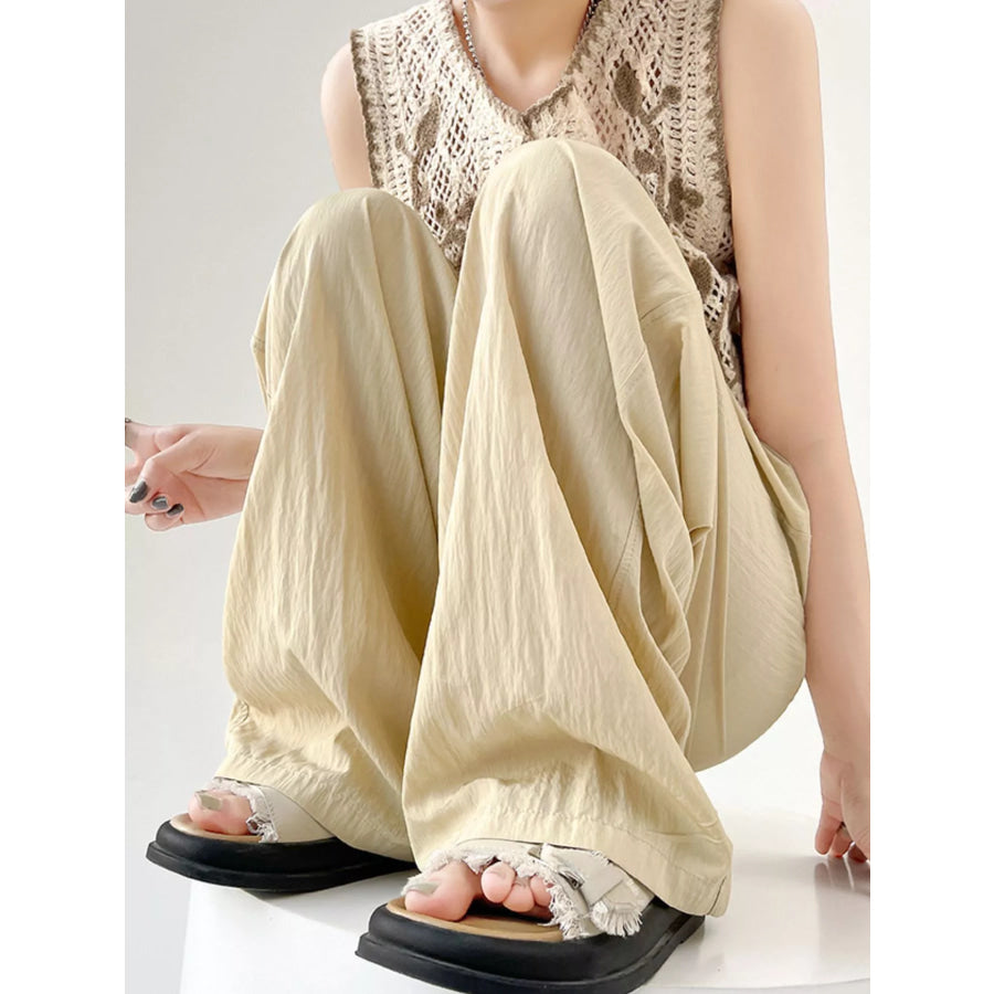 High-Waisted Loose Fit Wide-Leg Casual Pants Apparel and Accessories