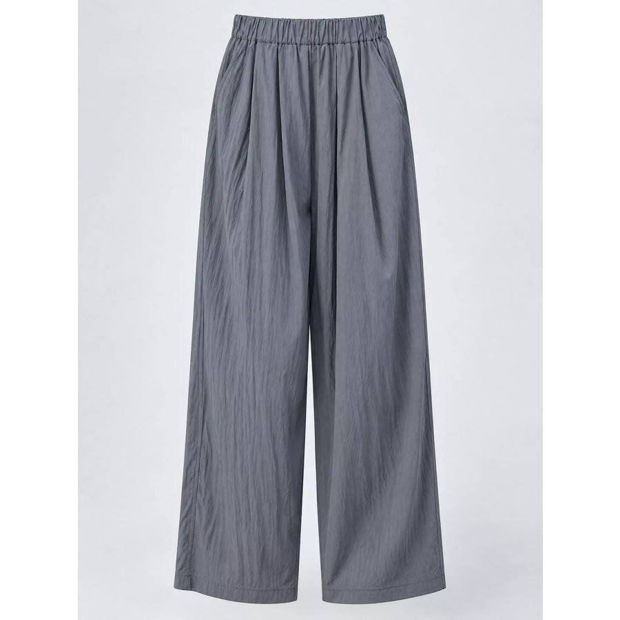 High-Waisted Loose Fit Wide-Leg Casual Pants Gray - Extra Long / S Apparel and Accessories