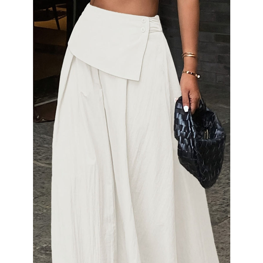 High-Waisted Maxi Skirt White / S Apparel and Accessories