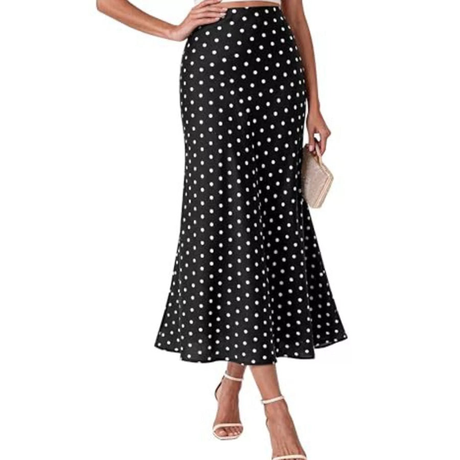 High-Waisted Mermaid Midi Skirt Black / S Apparel and Accessories