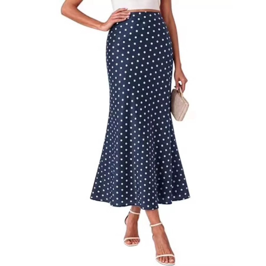High-Waisted Mermaid Midi Skirt Blue / S Apparel and Accessories