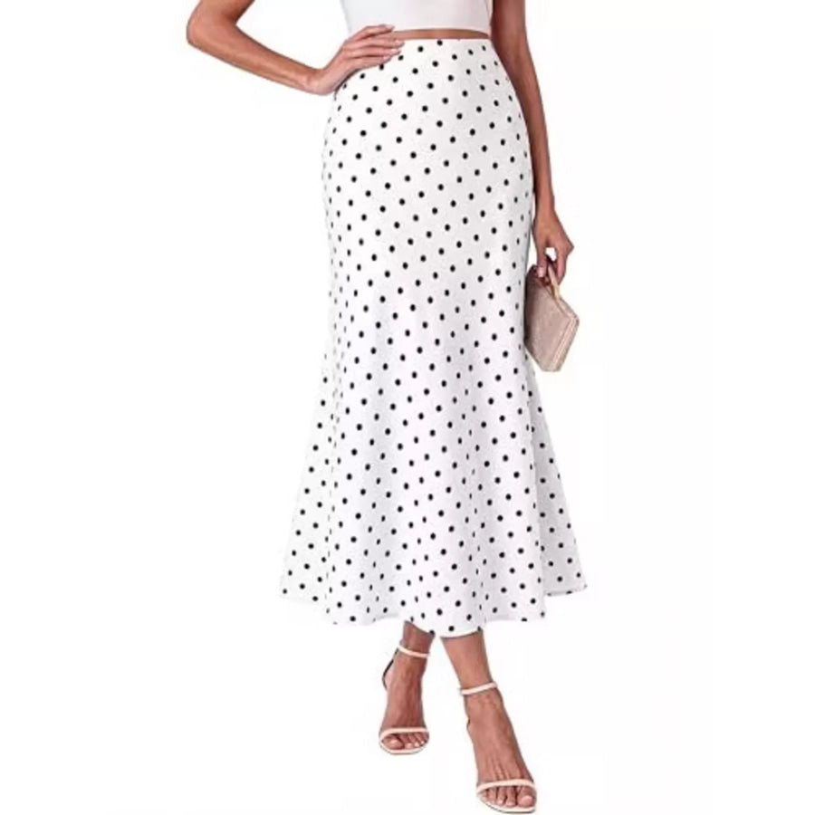 High-Waisted Mermaid Midi Skirt White / S Apparel and Accessories