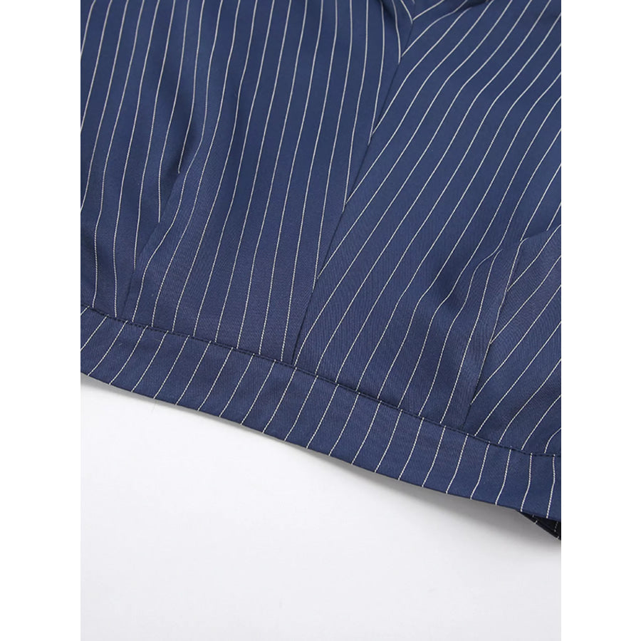 High-Waisted Pinstripe Wide-Leg Pants Apparel and Accessories