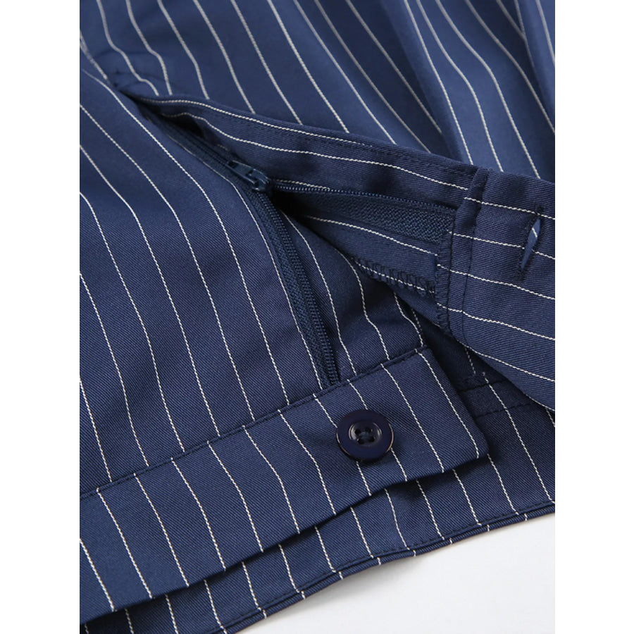 High-Waisted Pinstripe Wide-Leg Pants Apparel and Accessories