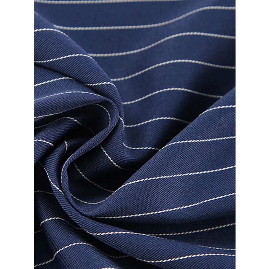 High-Waisted Pinstripe Wide-Leg Pants Apparel and Accessories