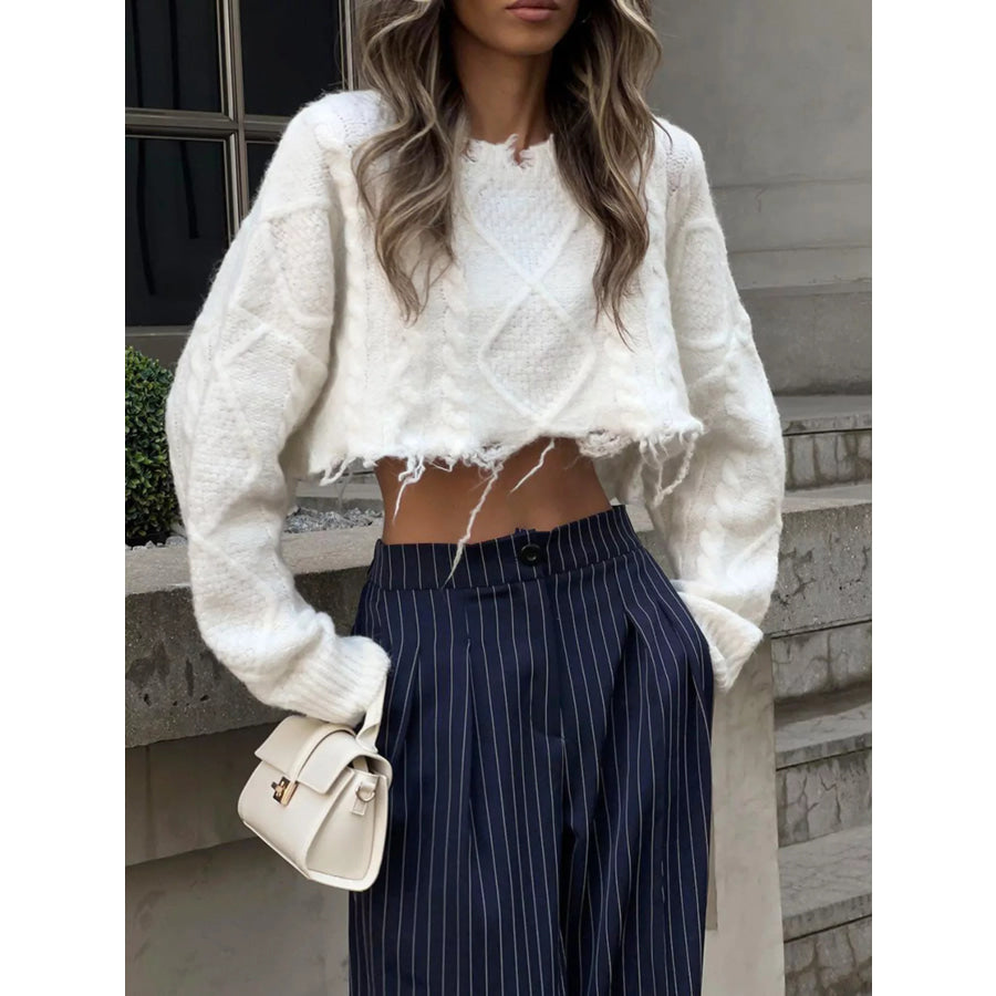 High-Waisted Pinstripe Wide-Leg Pants Apparel and Accessories
