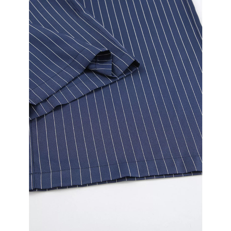 High-Waisted Pinstripe Wide-Leg Pants Apparel and Accessories