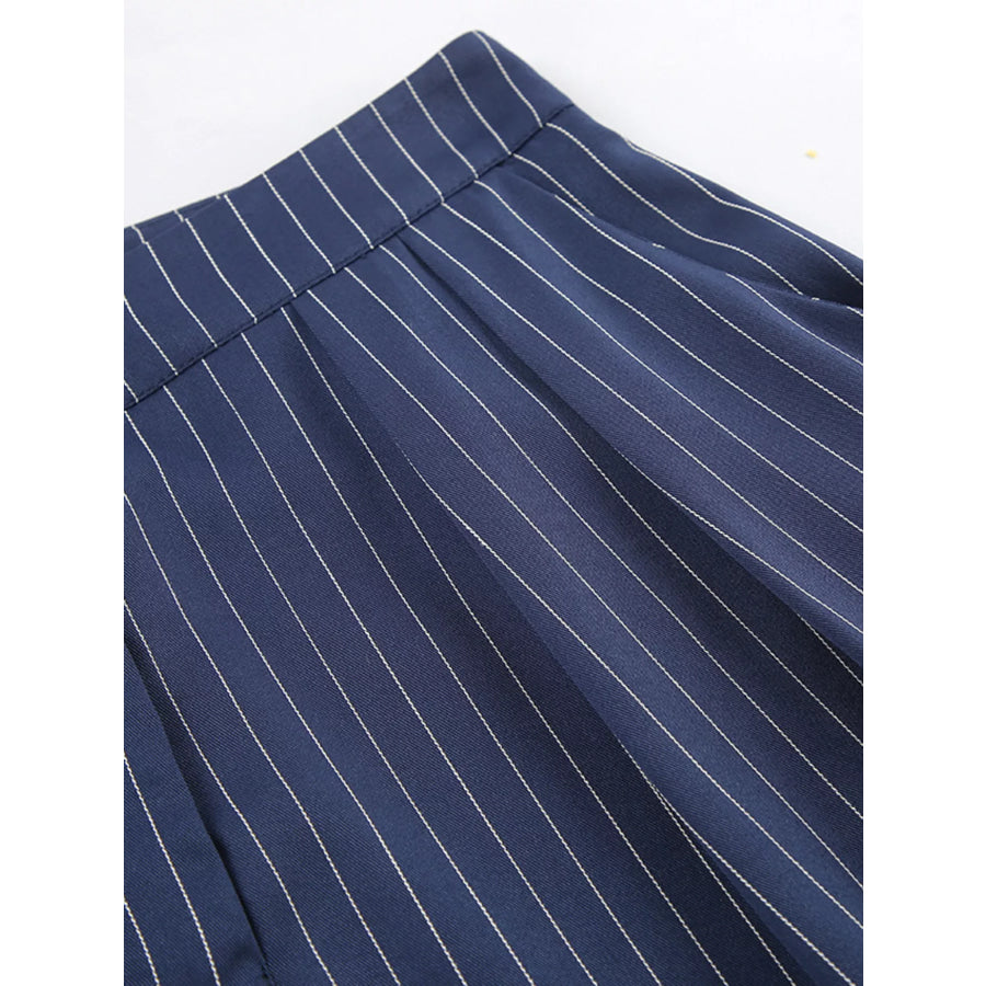 High-Waisted Pinstripe Wide-Leg Pants Apparel and Accessories