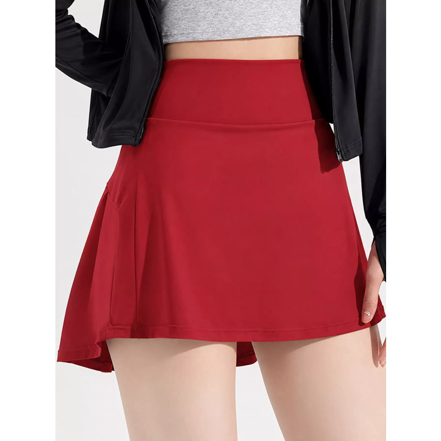 High-Waisted Pleated Active Skirt Apparel and Accessories