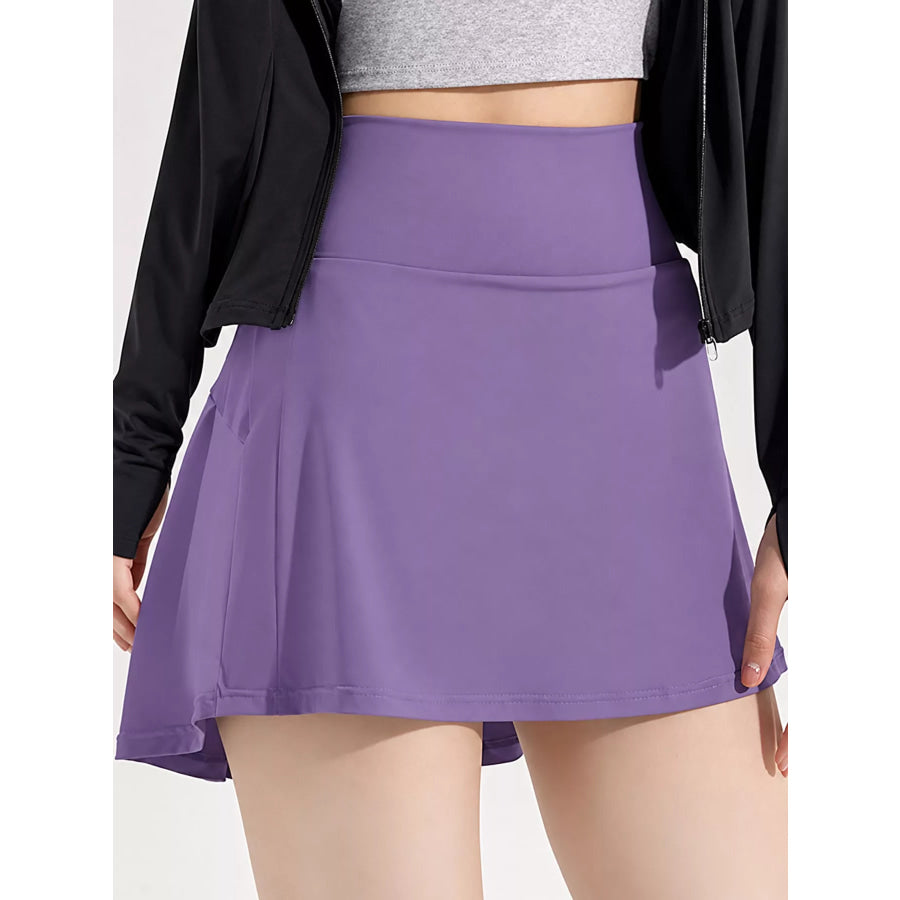 High-Waisted Pleated Active Skirt Apparel and Accessories
