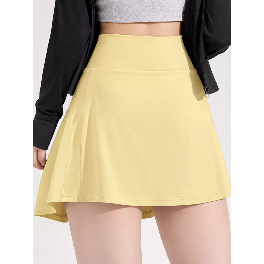 High-Waisted Pleated Active Skirt Apparel and Accessories