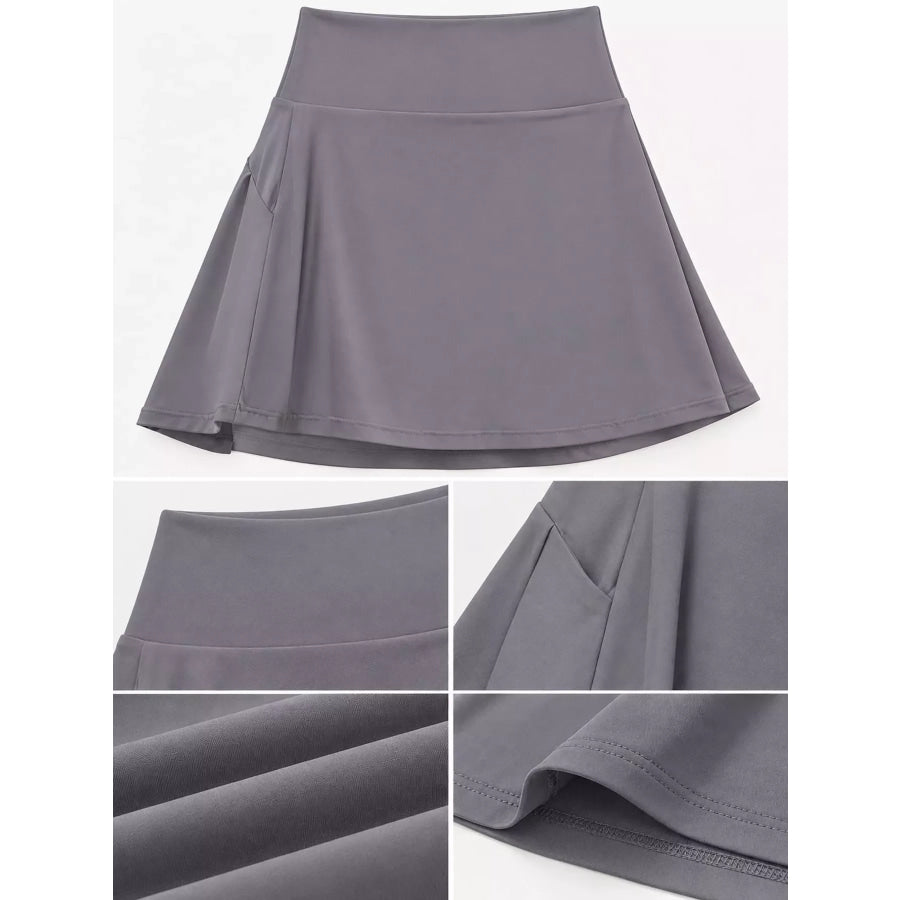 High-Waisted Pleated Active Skirt Apparel and Accessories