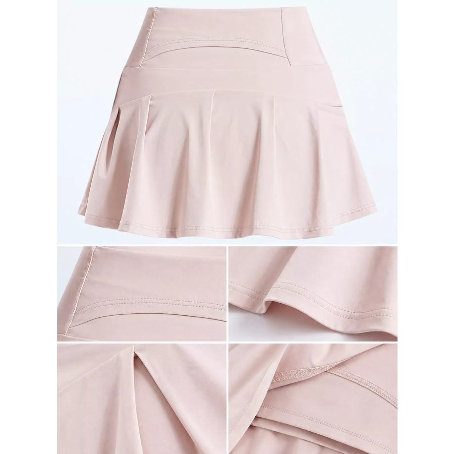 High-Waisted Pleated Active Skirt Apparel and Accessories