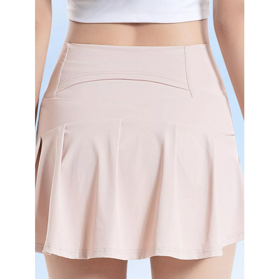 High-Waisted Pleated Active Skirt Dusty Pink / S Apparel and Accessories