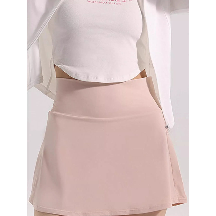 High-Waisted Pleated Active Skirt Light Pink - New / S Apparel and Accessories