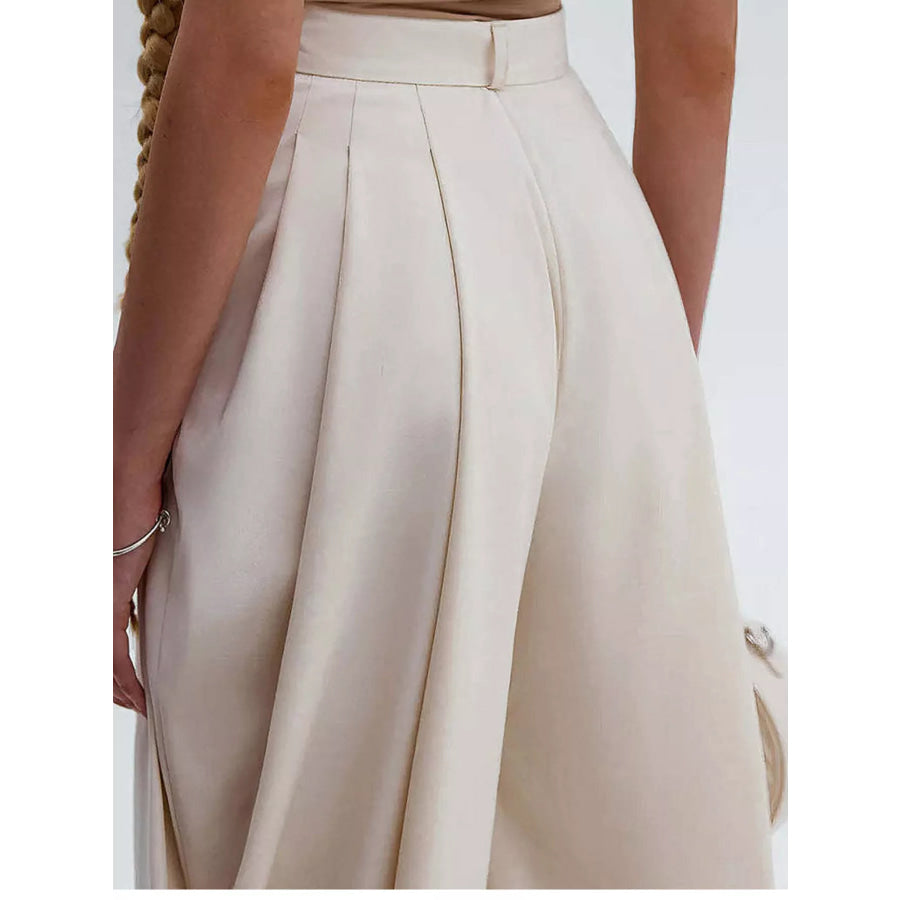 High-Waisted Pleated Drape Pants Apparel and Accessories