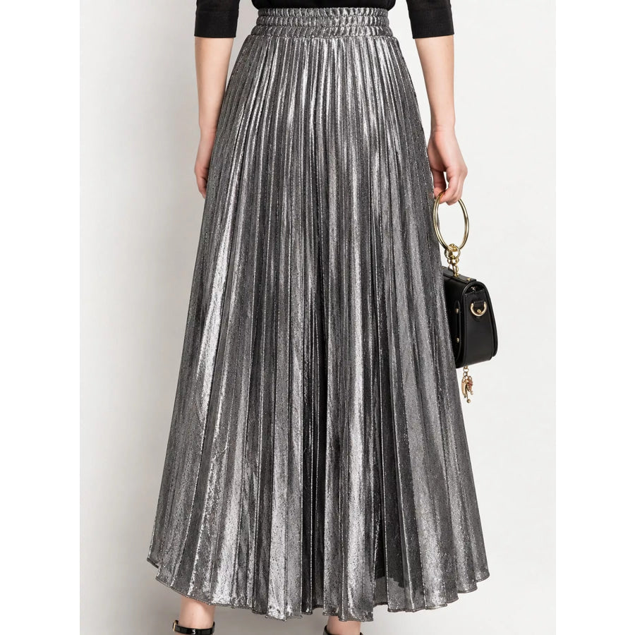 High-Waisted Pleated Maxi Skirt Apparel and Accessories