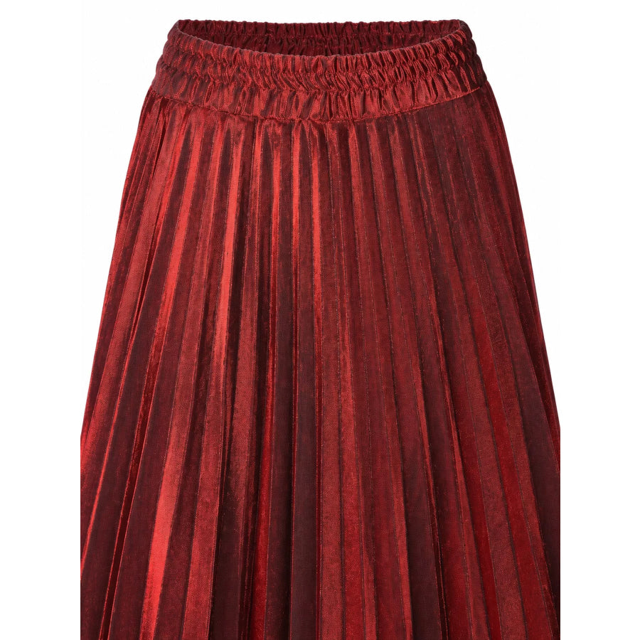 High-Waisted Pleated Maxi Skirt Apparel and Accessories