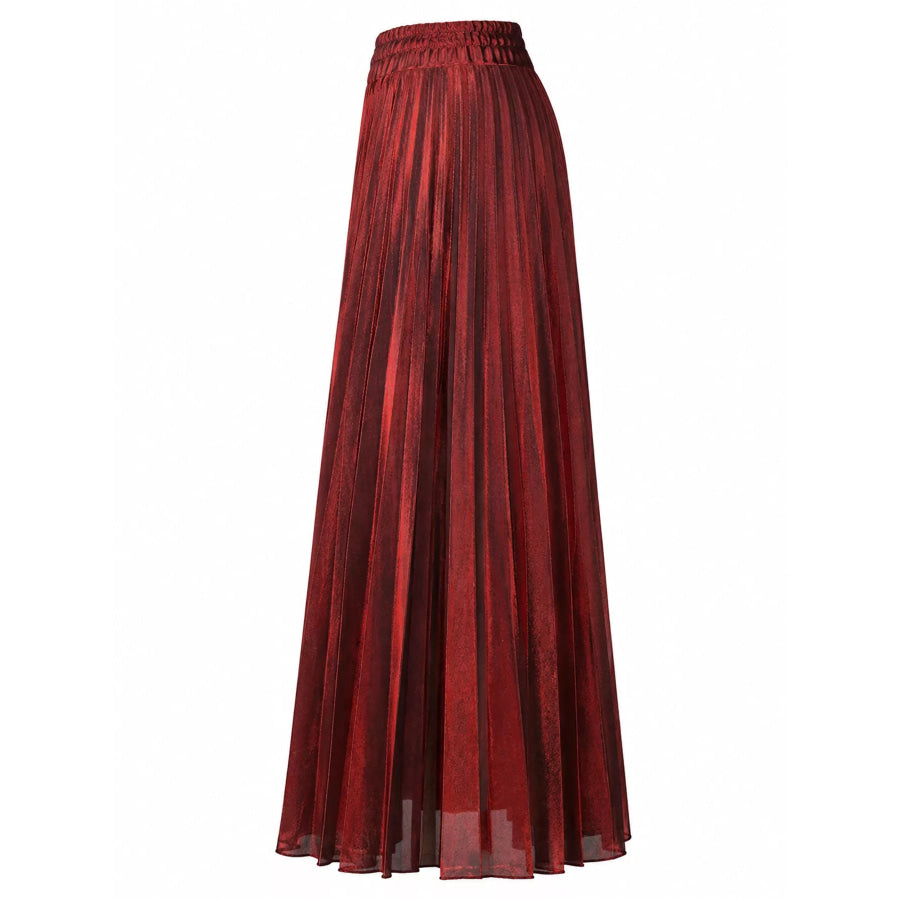 High-Waisted Pleated Maxi Skirt Apparel and Accessories