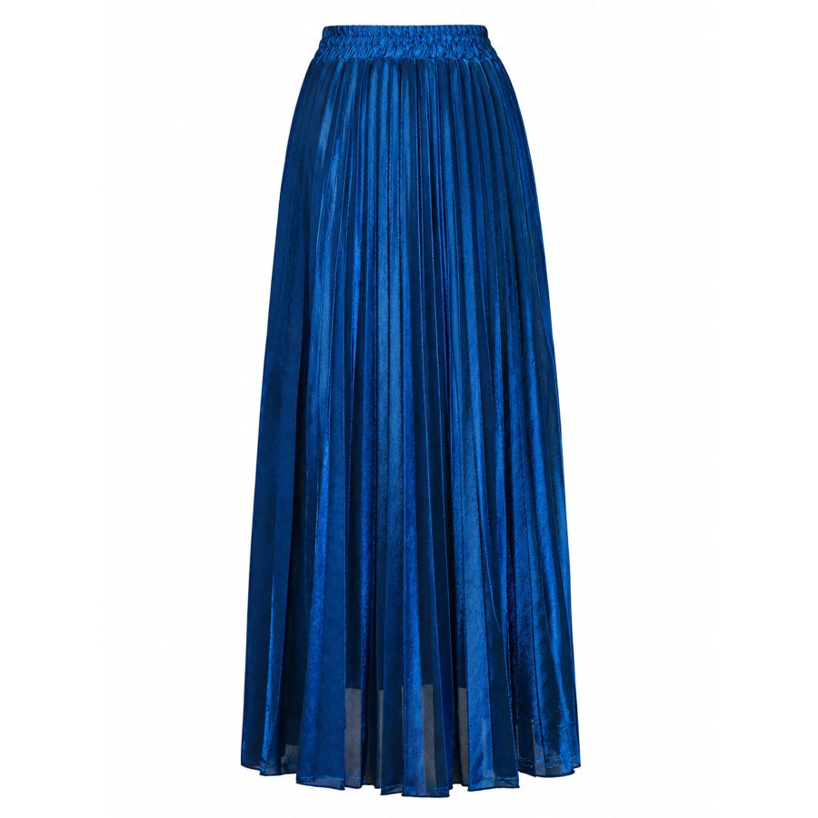 High-Waisted Pleated Maxi Skirt Apparel and Accessories