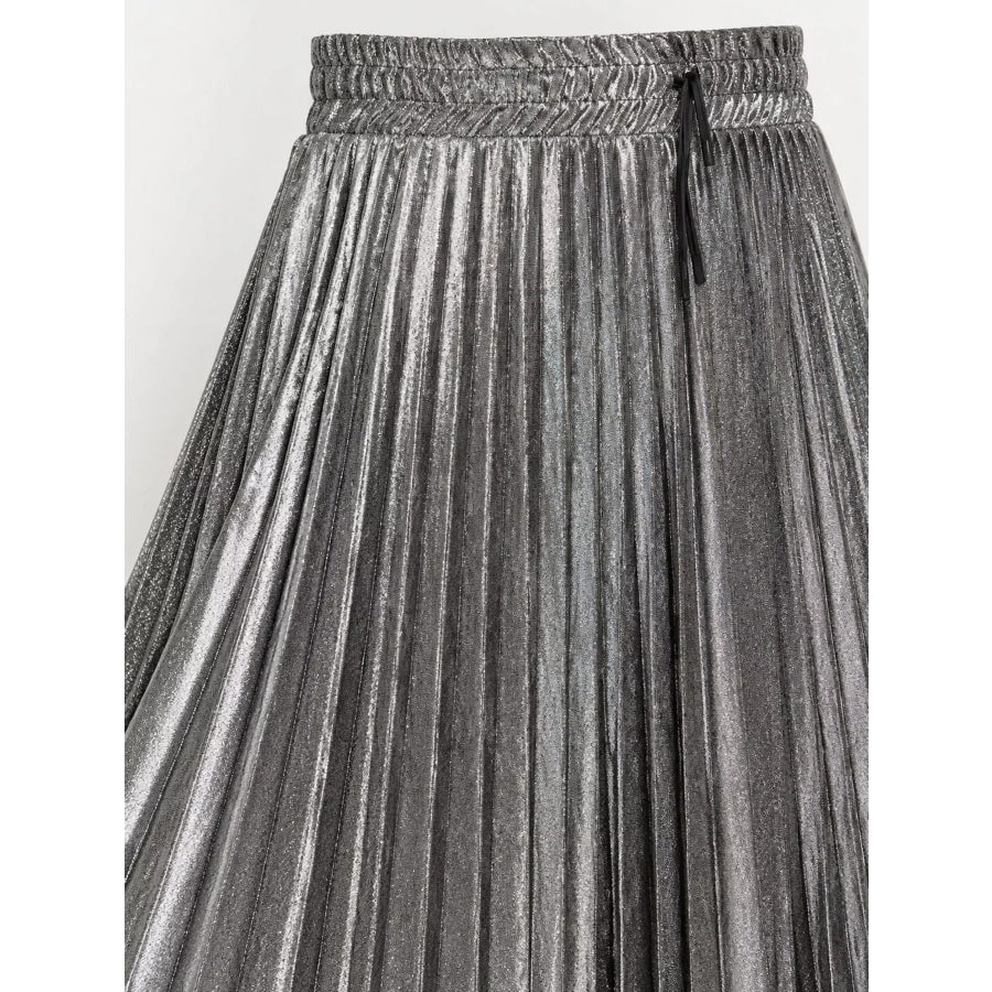 High-Waisted Pleated Maxi Skirt Apparel and Accessories