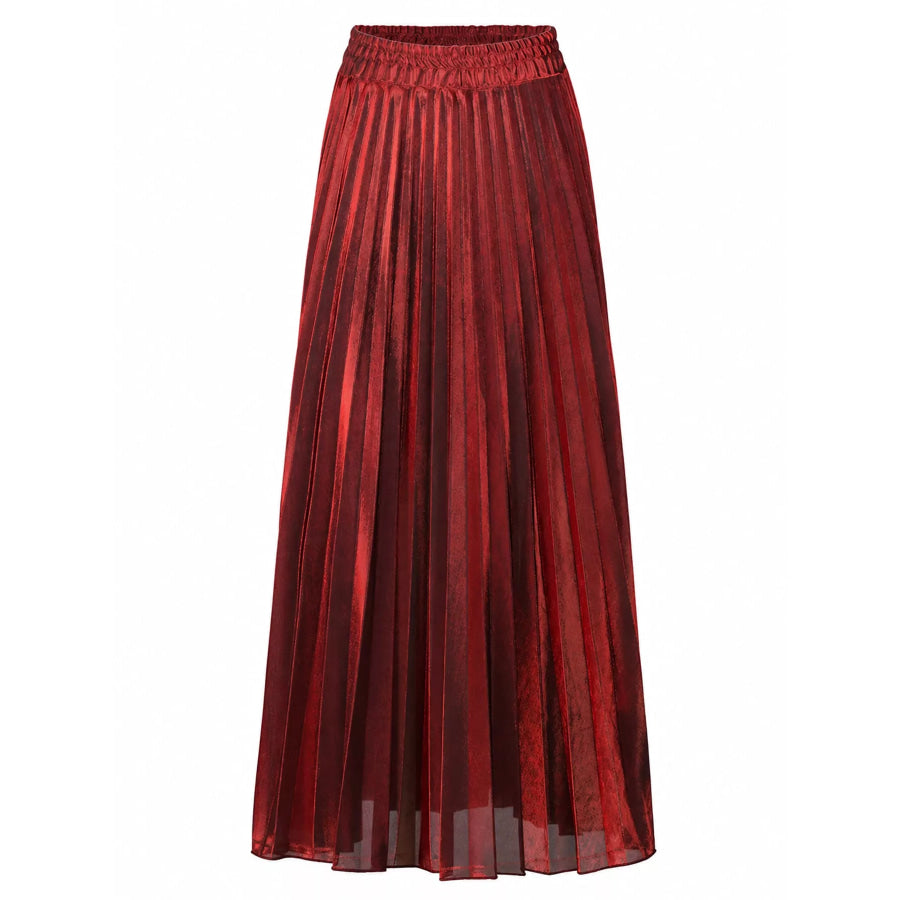 High-Waisted Pleated Maxi Skirt Apparel and Accessories