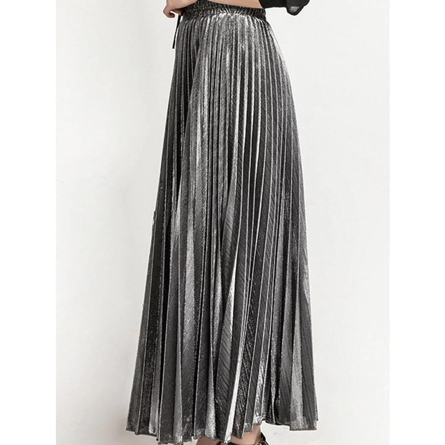 High-Waisted Pleated Maxi Skirt Apparel and Accessories