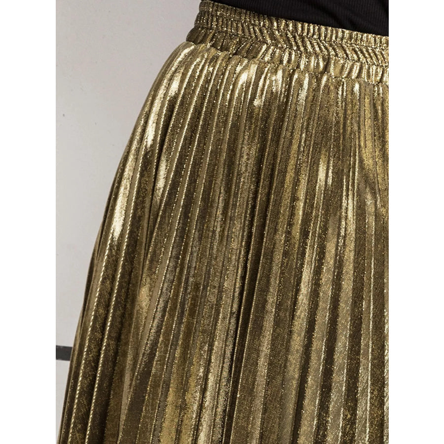High-Waisted Pleated Maxi Skirt Apparel and Accessories