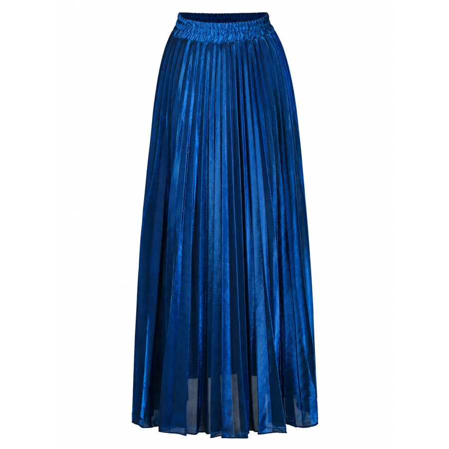 High-Waisted Pleated Maxi Skirt Apparel and Accessories