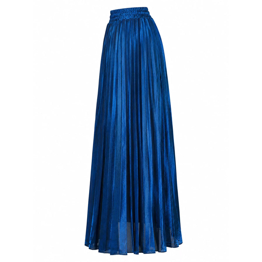 High-Waisted Pleated Maxi Skirt Apparel and Accessories