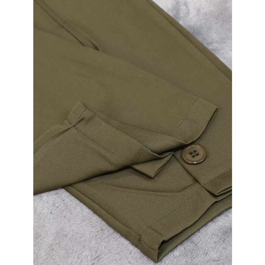 High-Waisted Pleated Pants Apparel and Accessories