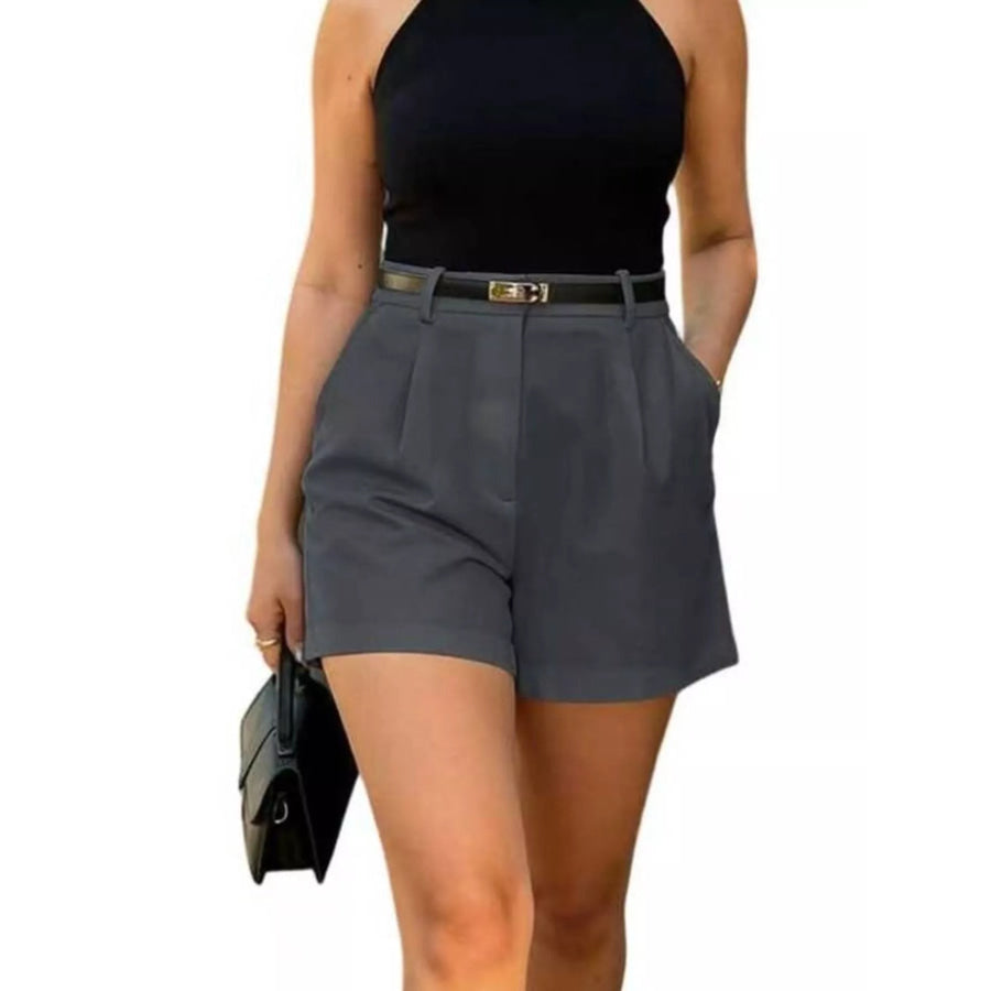High-Waisted Pleated Shorts Apparel and Accessories