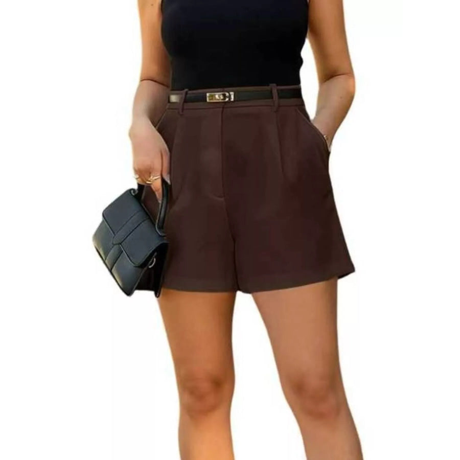 High-Waisted Pleated Shorts Apparel and Accessories