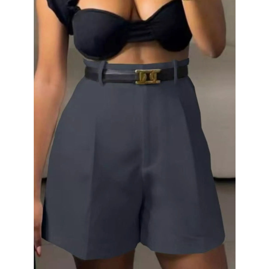 High-Waisted Pleated Shorts Apparel and Accessories
