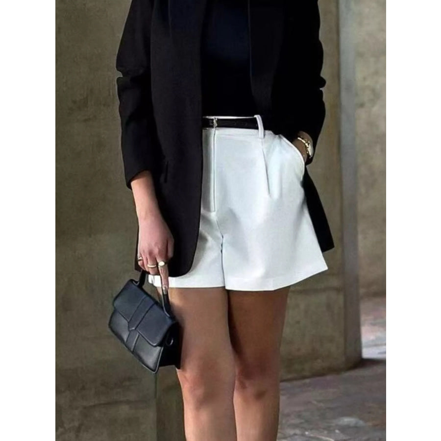 High-Waisted Pleated Shorts Apparel and Accessories