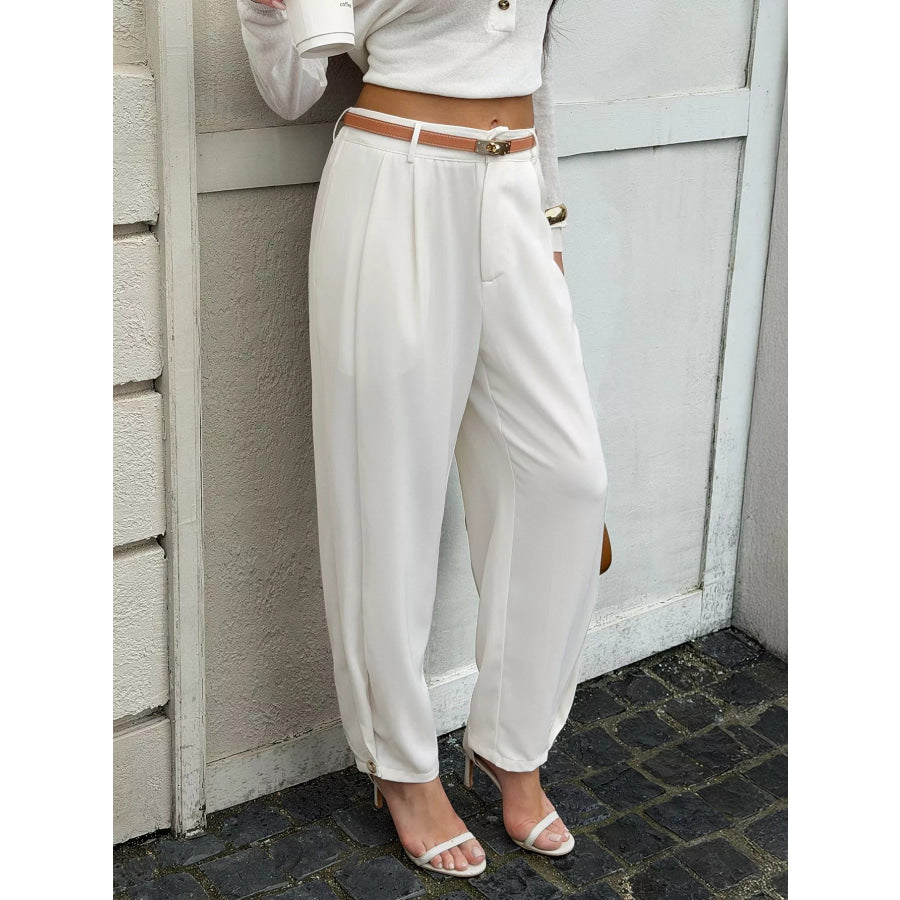 High-Waisted Pleated Wide-Leg Pants Apparel and Accessories