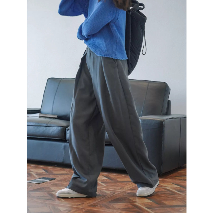 High-Waisted Pleated Wide-Leg Pants Apparel and Accessories