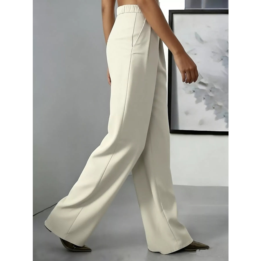 High-Waisted Pleated Wide-Leg Pants Apparel and Accessories